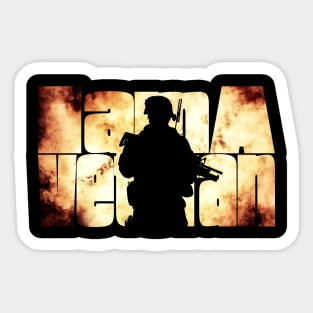 I am a Veteran Silhouette in the Fire Sticker